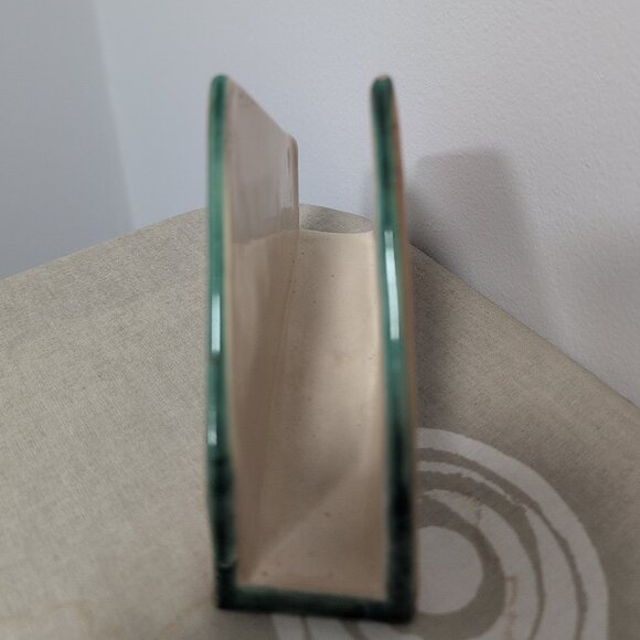 Vintage Mayolica Mexico Hand Painted Pottery Napkin Holder Sta Rosa - Picture 2 of 6